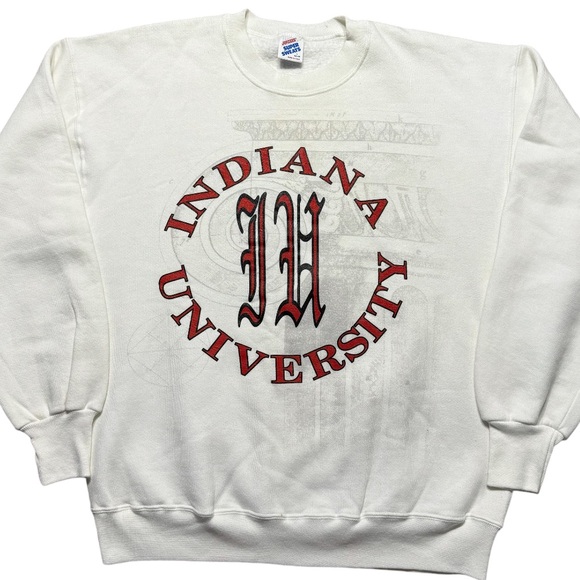 IU Hoosiers vintage crewneck sweatshirt large 90s USA made Indiana U - Picture 1 of 7